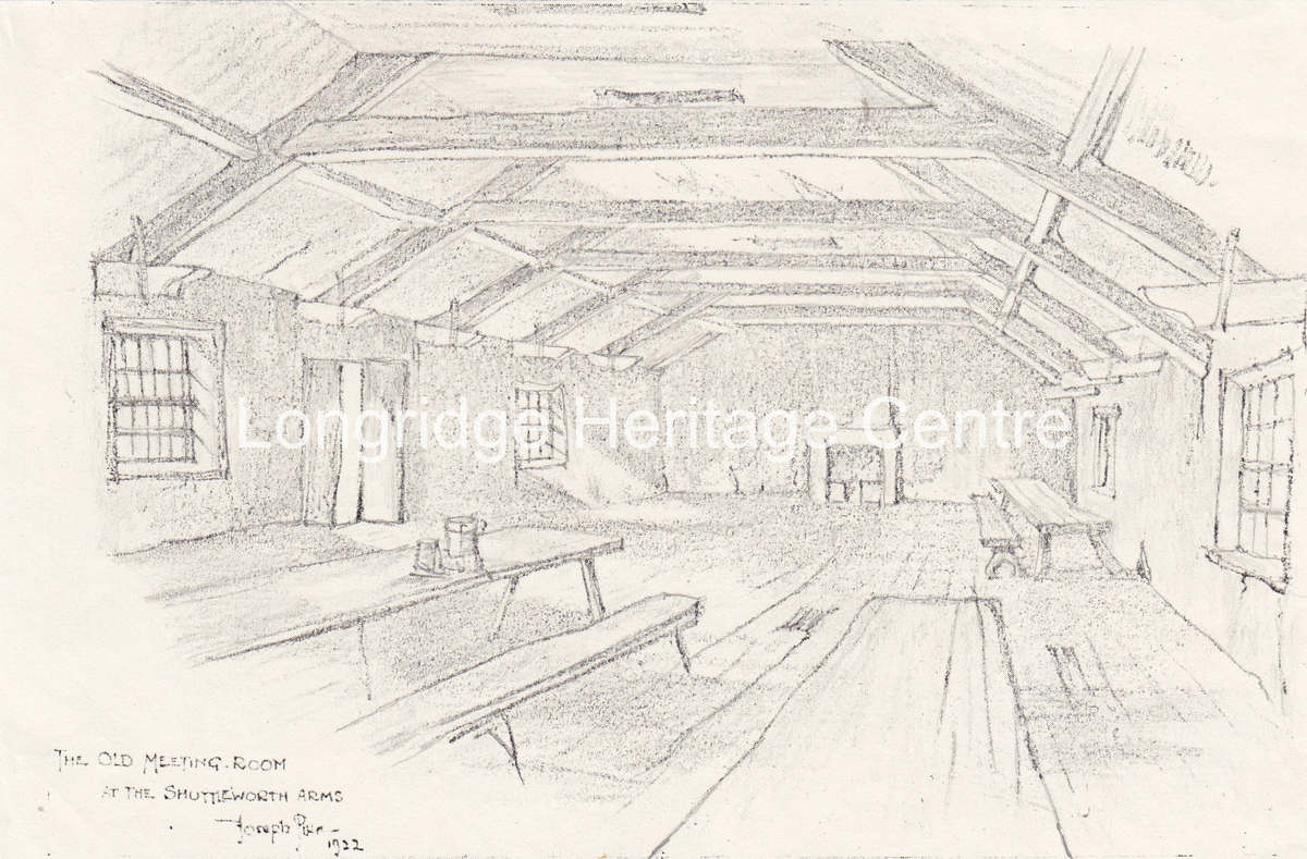 494B - Broughton - The Old Meeting Room, Shuttleworth Arms sketch - 1922